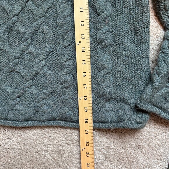 Inis Crafts Sweater Womens Small Irish Merino Wool Cable Knit Turtleneck Chunky - Picture 3 of 6